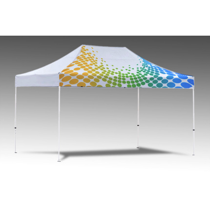 Scissor tent PRINTED 4x6m, printed roof, aluminium construction