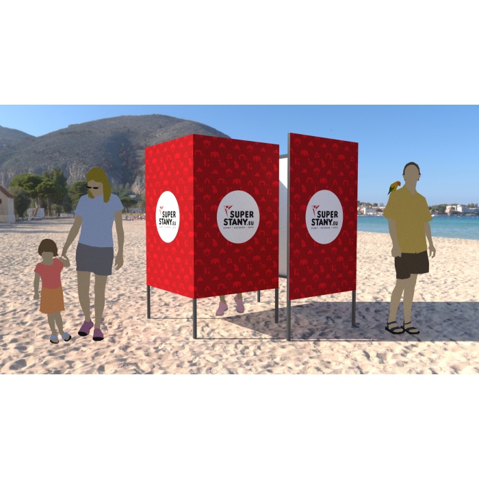 Garden CHANGE beach changing room / cabana with print