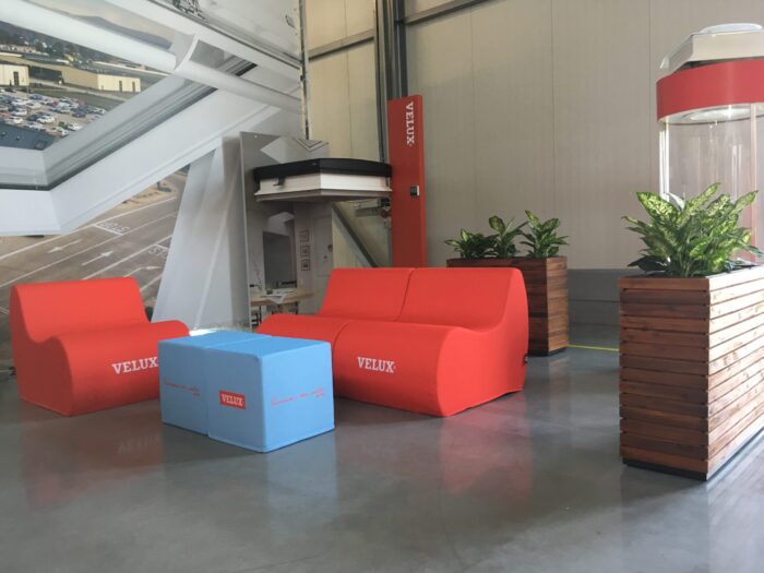 RED CUBE (45x45x45cm), foam seating cube, advertising stool, foam