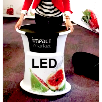 RED BIG QUICK - LED light promo textile table, built in 3 seconds