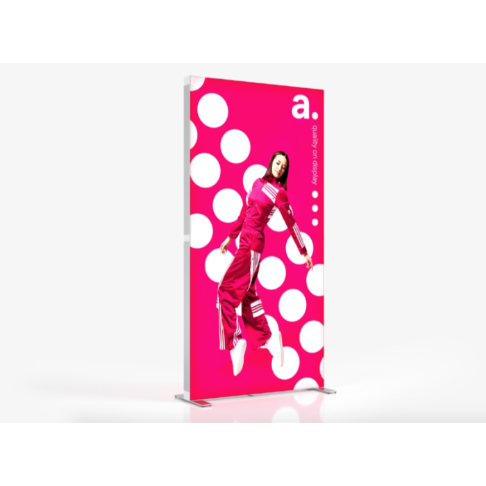 RED LED Express - luminous scissor rollup, wall with double-sided design, tool-free folding