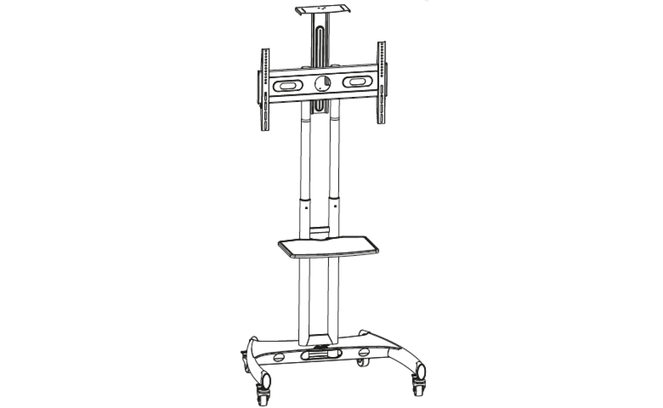 TV mobile stand, on wheels