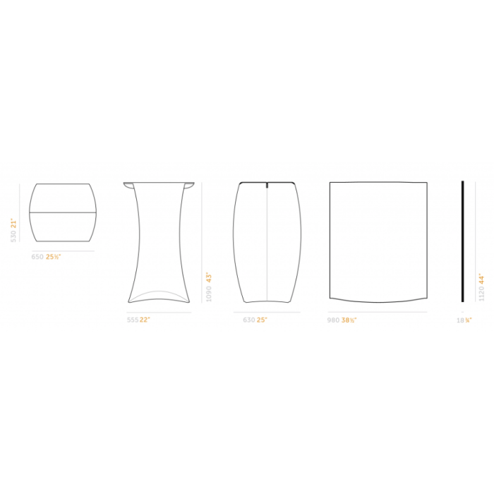 FLUX High table Column, flat folding, event furniture