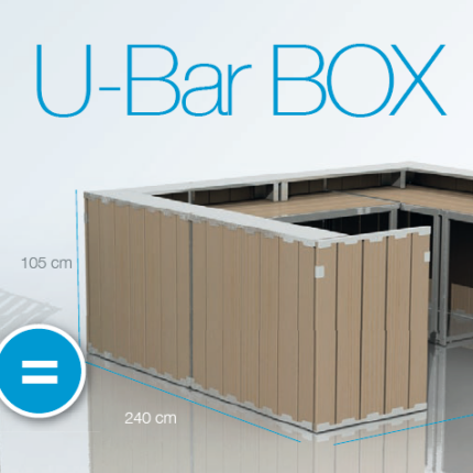 U BAR Elements - natural / white / grey, folding pallet, wooden