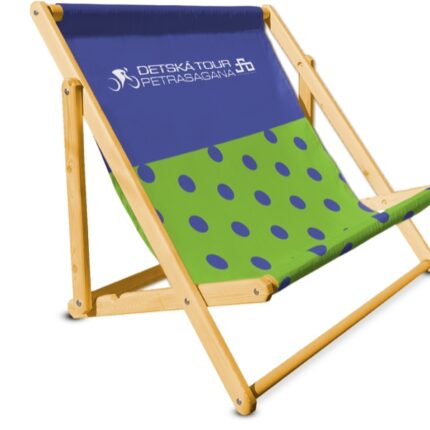 Wooden beach chaise longue with custom printing