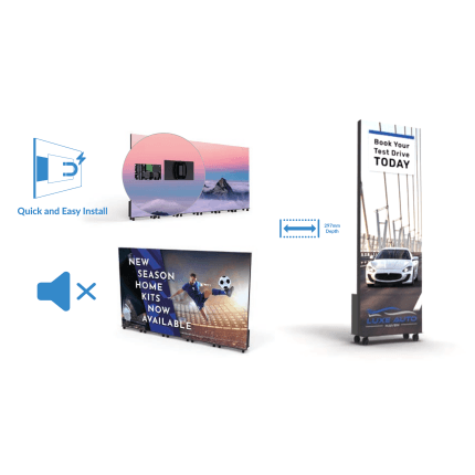 Indoor, freestanding mobile and digital screen 80" - LED TOTEM - Image 3