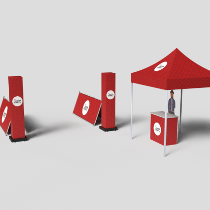 Exhibition stand SET Outdoor, party tent 2x2m, totems, promo table, advertising frames - GOGO - Image 3